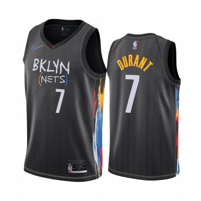 NikeBrooklyn Nets #7 Kevin Durant Black Youth NBA Swingman 2020-21 City Edition Jersey